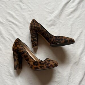 J. Crew Calf Hair Leopard Print Pumps Made in Italy Sz 7